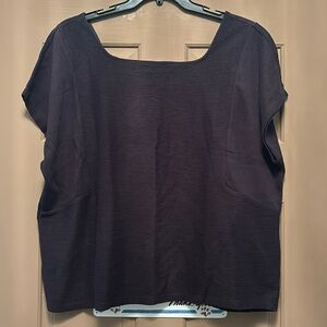 NWT Madewell Boxy Black Square Neck Top size 1X